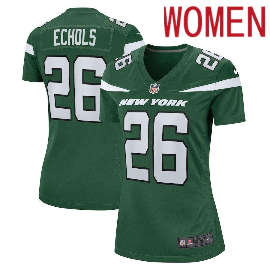 Women New York Jets 26 Brandin Echols Nike Gotham Green Game NFL Jersey